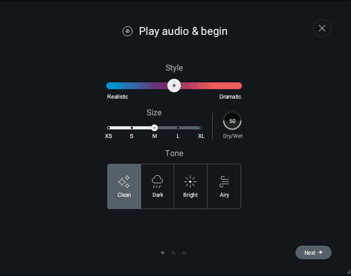 Reverb Assistant’s Intro Screen