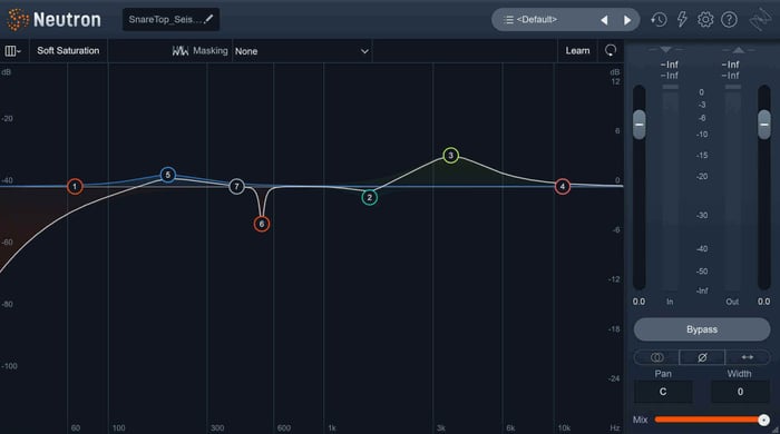 Snare drum EQ in Neutron