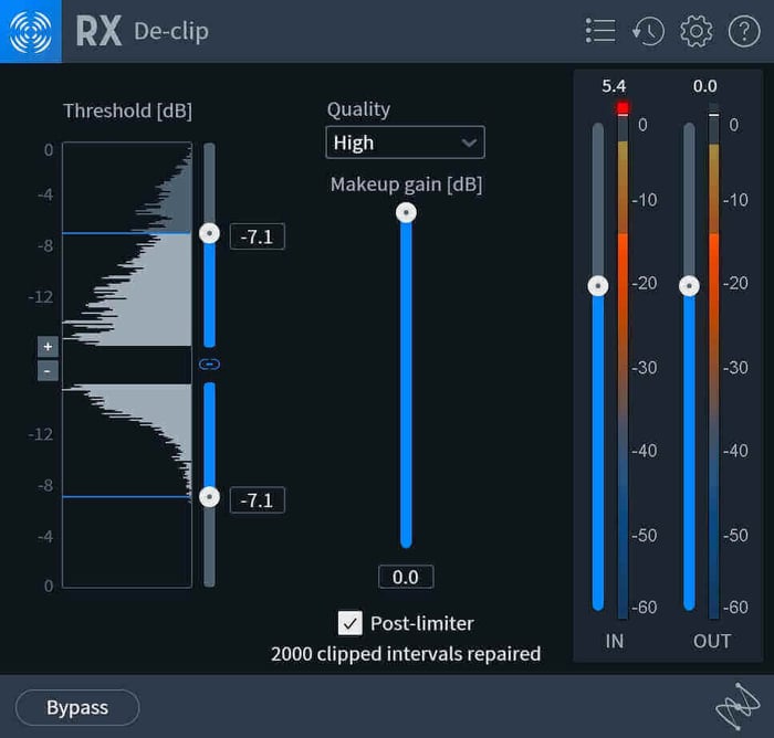 RX Pro for Music De-clip plug-in