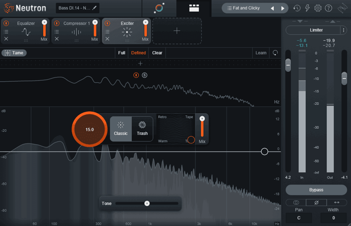Using tube saturation to give the bass some bite