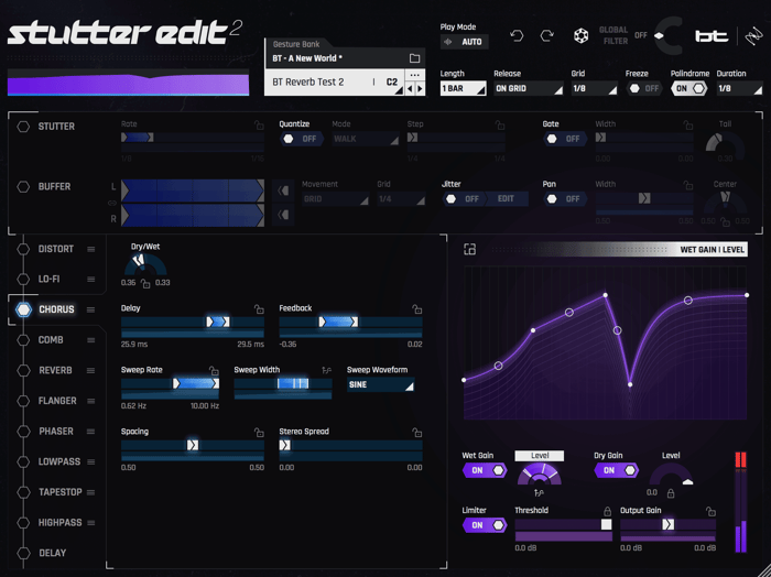 Lead synth with modulated Chorus effect