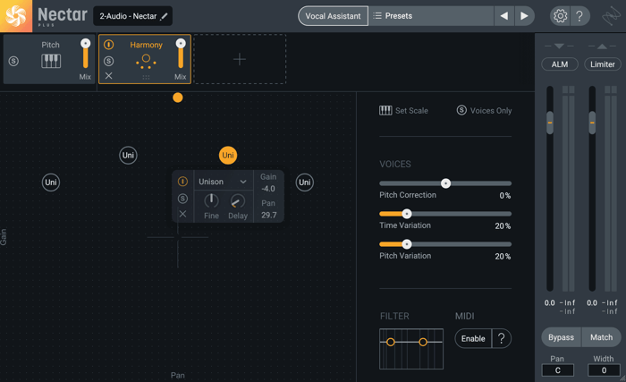 The Harmony module in Nectar 3 Plus