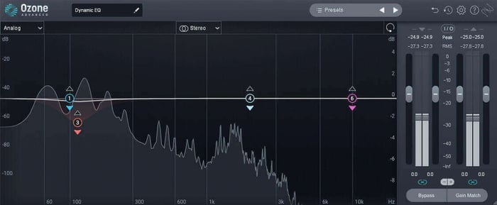 Dynamic EQ keeps a range of the instrument from sticking out