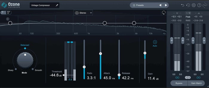Ozone Vintage compressor on drum bus in parallel