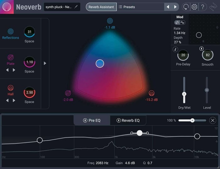 Create a reverb that fills the space without muddying the mix with Neoverb