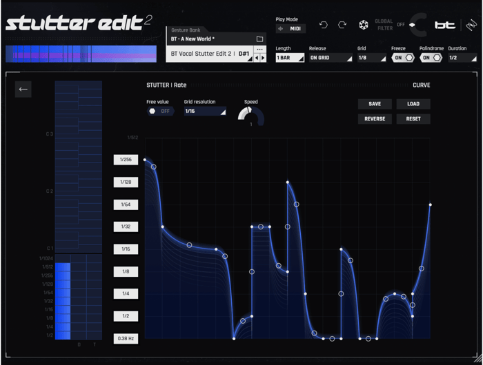 The Curve Editor in Stutter Edit 2