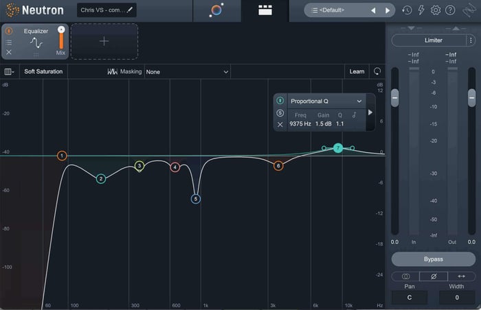 Neutron vocal EQ settings, 8 kHz–12 kHz