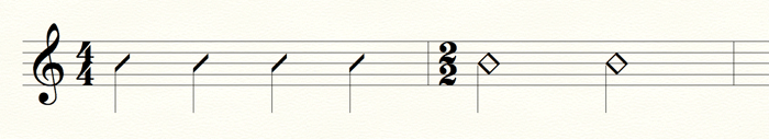 4/4 time vs. 2/2 time