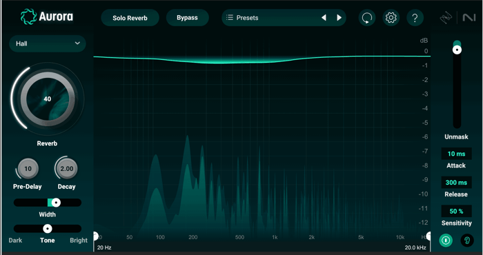Using Aurora’s Hall reverb to create a sense of space