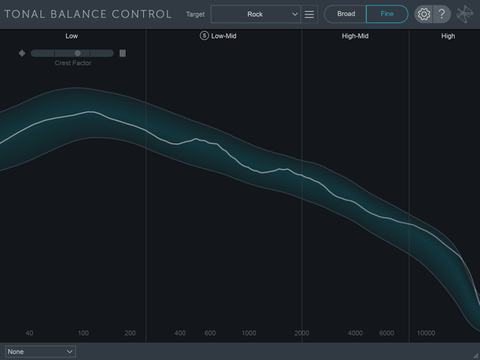 Rock Preset in Tonal Balance Control