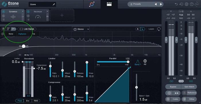 Detection filter used to engage sidechain compression