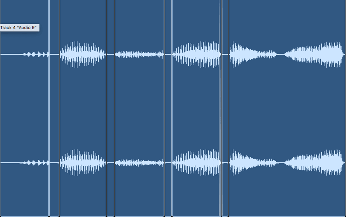 Separated audio regions