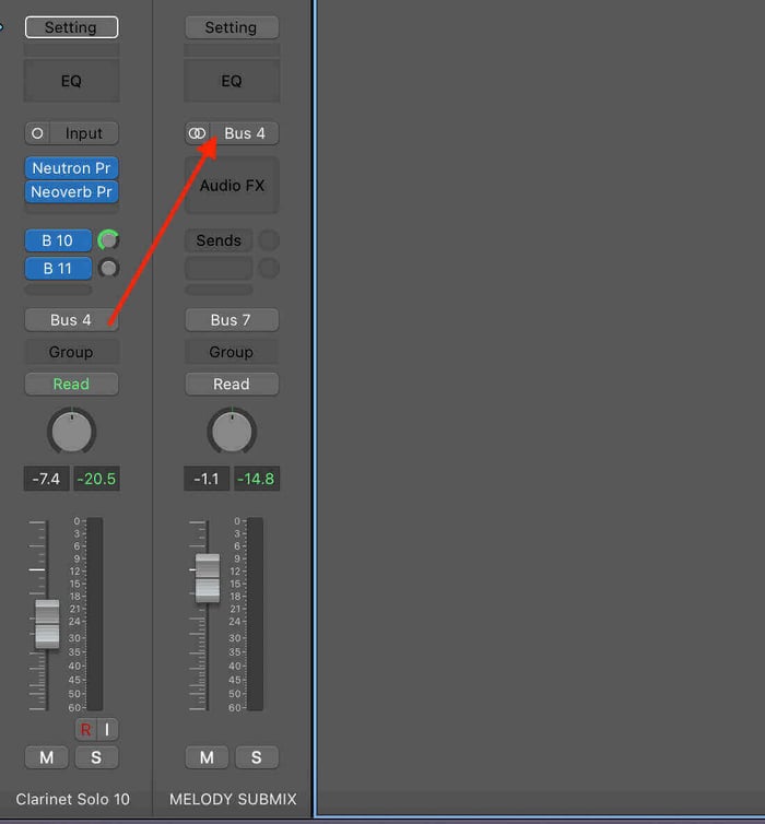 Routing to a submix