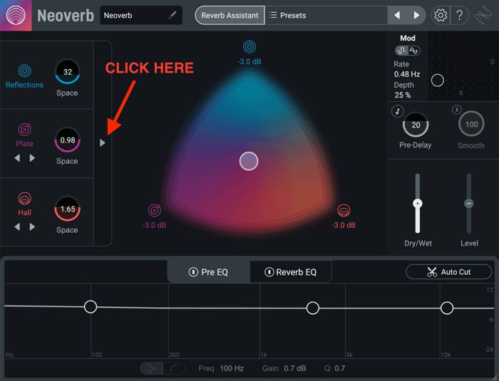Click here to open the Neoverb Advanced Panel.