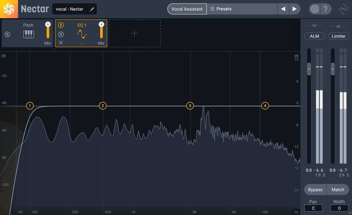 Using a high-pass filter in Nectar 3's EQ