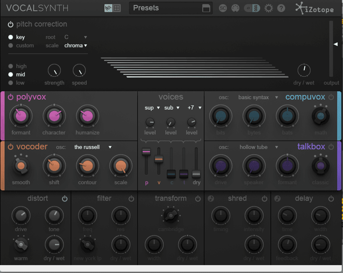 Setting the vocoder in VocalSynth for Laurie Anderson-like sounds