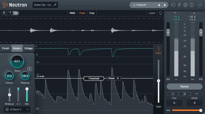 Adding punch to the snare drum with compression