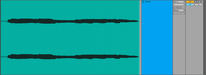 Sample broken into grains