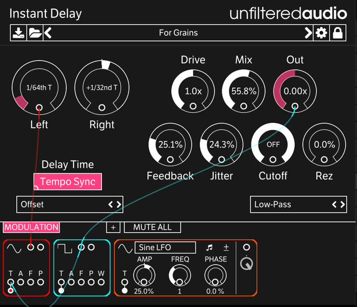 Instant Delay on a synth