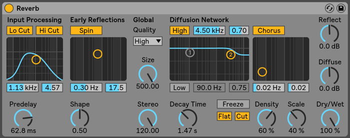 Pre-delayed reverb glitch