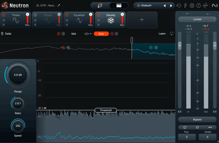 Multiband Density settings on guitar