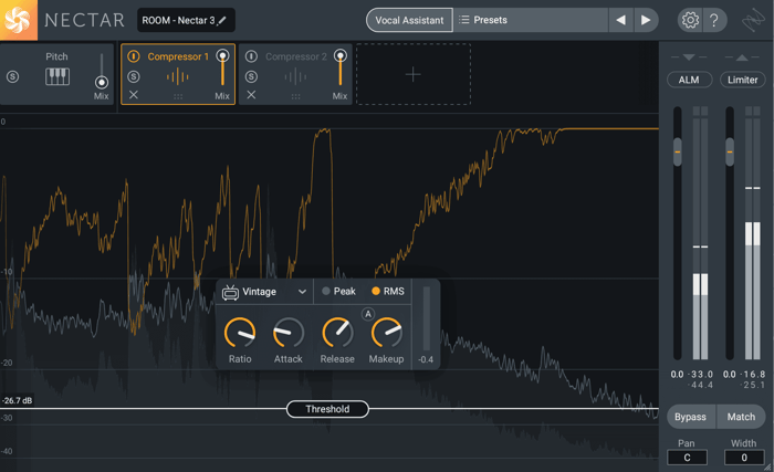 “Hulk Smash” settings in the compressor in Nectar
