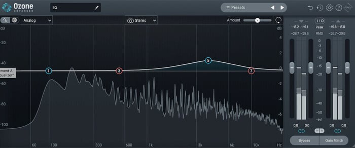 Ozone EQ module on the guitar