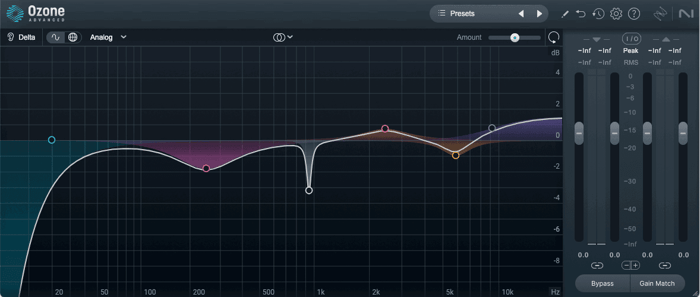 Fully parametric EQ in Ozone