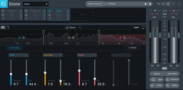 Exciter module in Ozone Pro