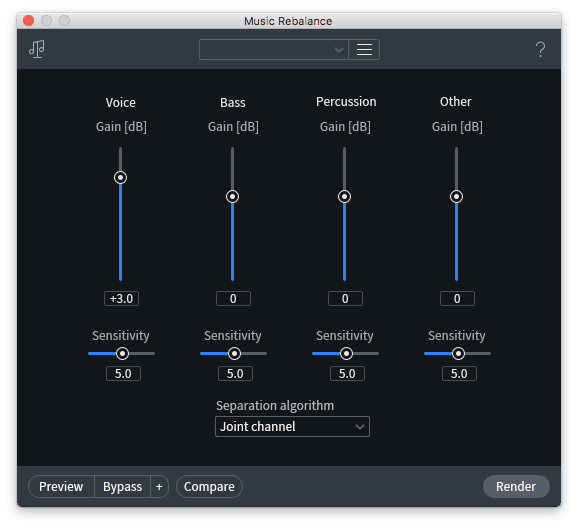 The Music Rebalance module in RX 7