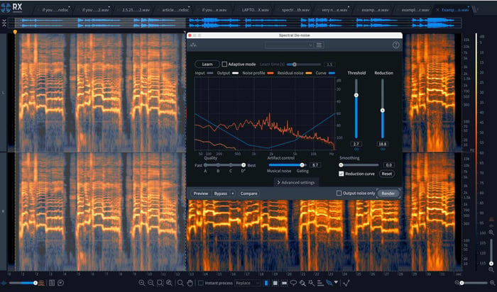 Applying noise reduction with curve