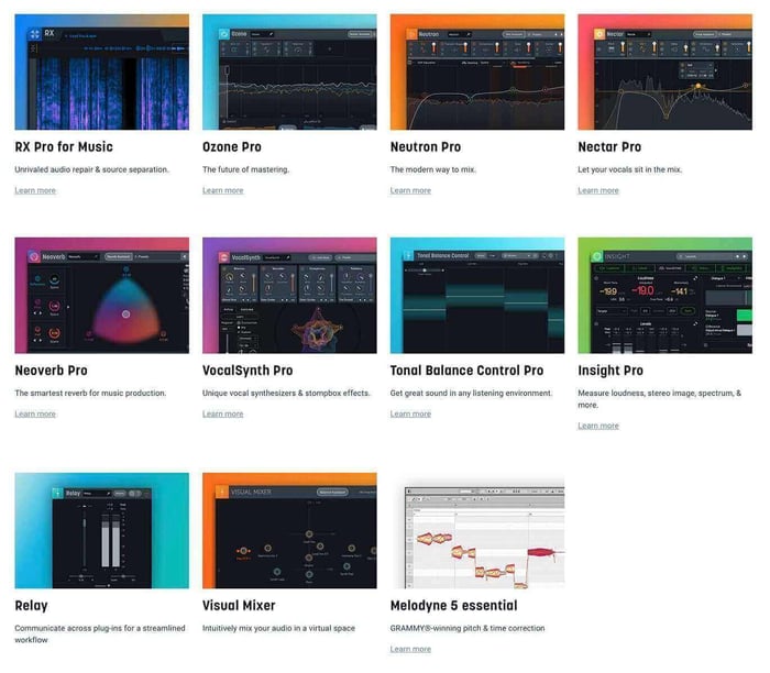 The plug-ins that come with iZotope’s Music Production Suite Pro