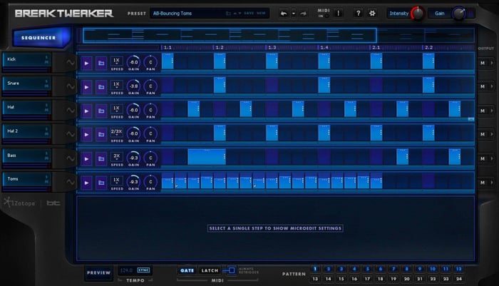 Arrange your samples on a grid and loop it over several bars with BreakTweaker