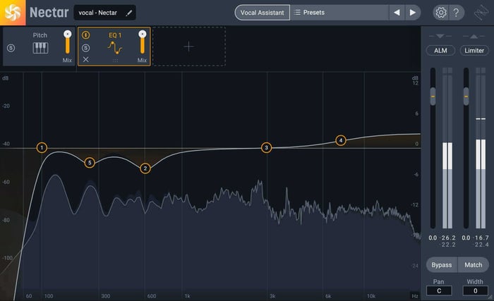 Using bell filters on Nectar 3's EQ to reduce resonances