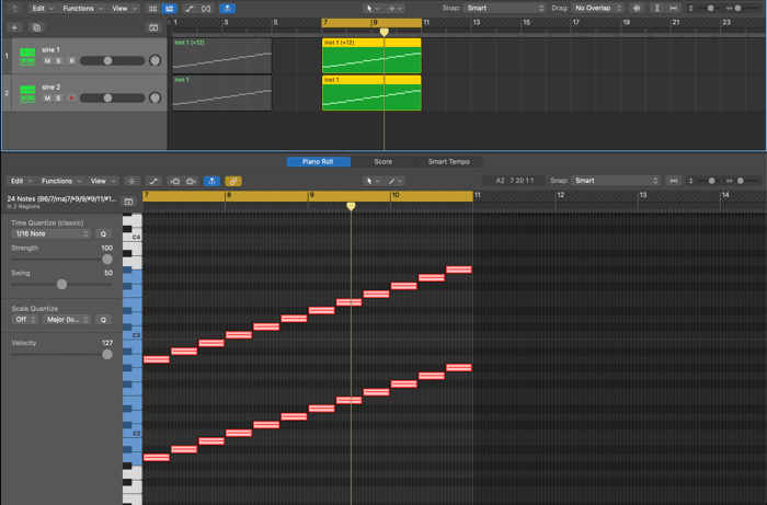 Doubled chromatic scale