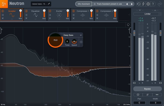 Neutron Sculptor module on Reese bass
