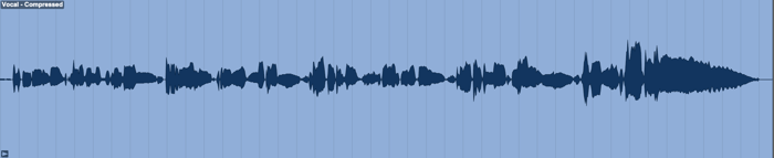 Waveform of smoothing compression on vocals