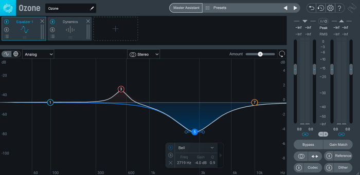 Using Ozone Pro to utilize an EQ and compressor