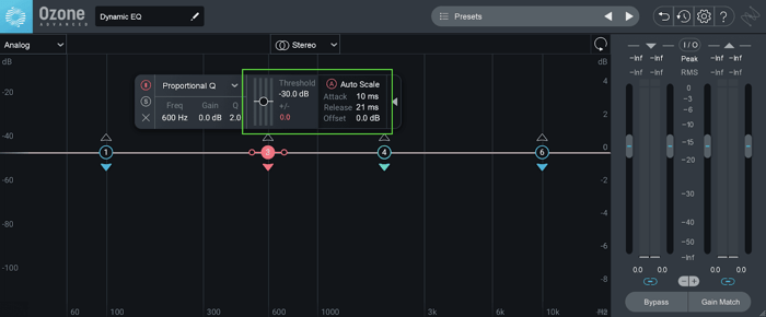 Ozone 9 Dynamic EQ “compression” parameters
