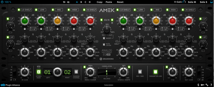 Using AMEK EQ 250 for further sparkle and boost