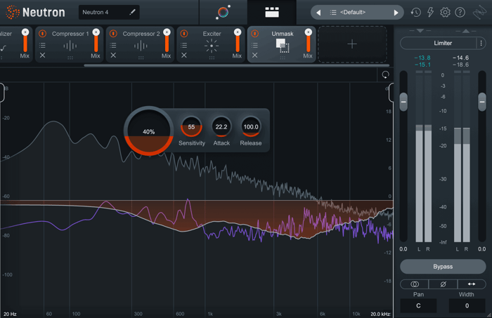 Using the Unmask module in Neutron to unmask the kick and bass