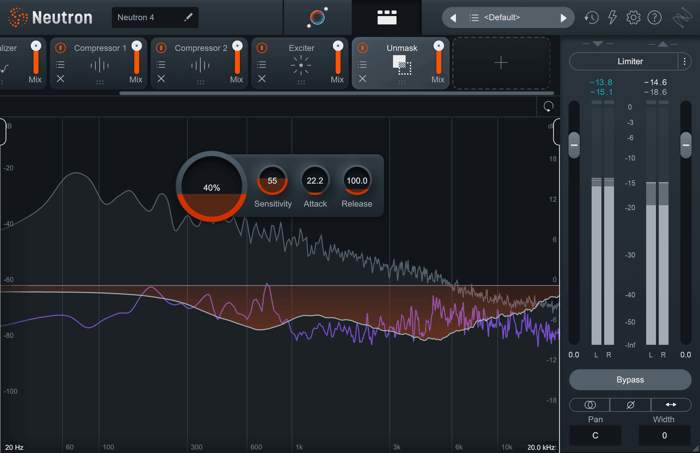 Using the Unmask module in Neutron to unmask the kick and bass