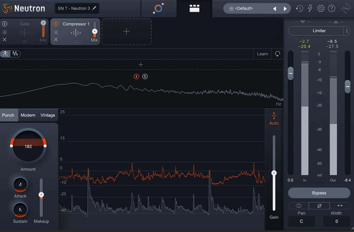Adding snappy character to the snare with Neutron's in Compressor Punch mode