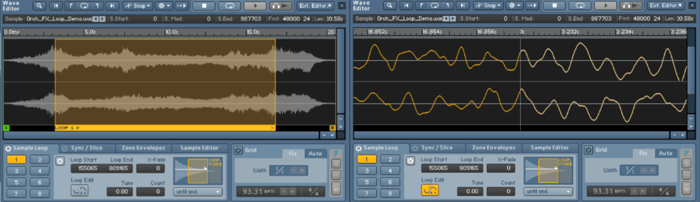 Kontakt automatically picks up the loop points of my audio files.