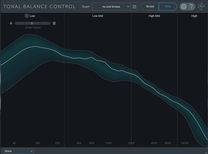 “No One Knows” Tonal Balance Control curve