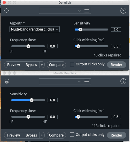 De-click and Mouth De-click