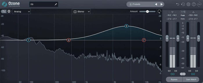 Ozone EQ module on drums