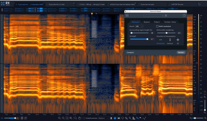 Spectral attenuate setting in RX