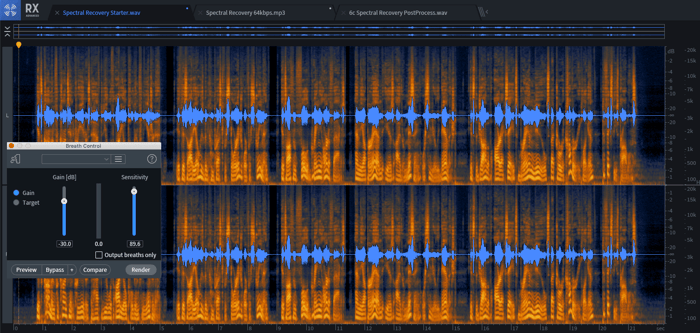 As you can see, Breath Control has gently ducked most of the breaths out of the way.