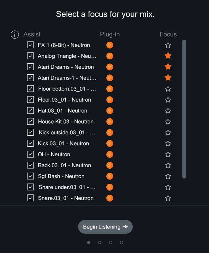 Mix Assistant focus pane in Neutron 3